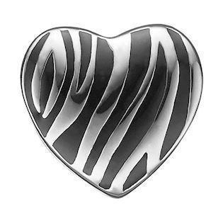 UrogSmykker.dk har Model 623-S113, Hjerte med sort og sølv zebrastriber